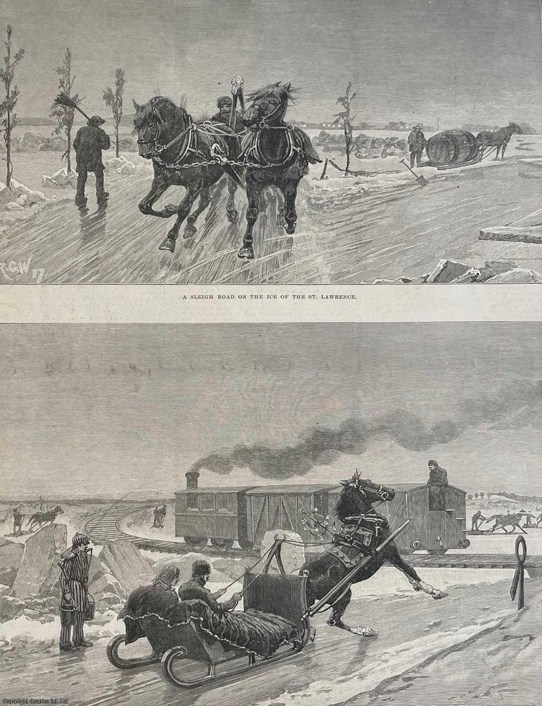 Item #411826 Winter in Canada: Ice Travelling on the St. Lawrence. A rare, original print from...