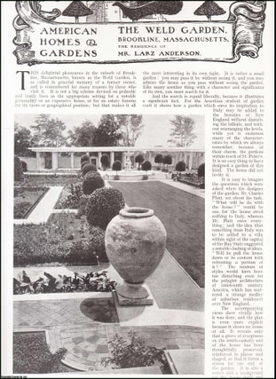 Item #411934 The Weld Garden, Brookline, Massachusetts. The Residence of Mr. Larz Anderson....