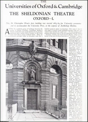 Item #411995 The Sheldonian Theatre, Oxford. Several pictures and accompanying text, removed from...