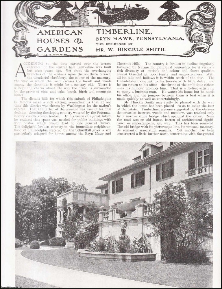 Item #412017 Timberline, Bryn Mawr, Pennsylvania. The Residence of Mr. W. Hinckle Smith. Several...