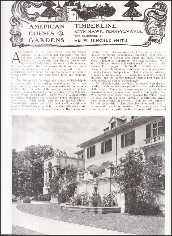 Item #412017 Timberline, Bryn Mawr, Pennsylvania. The Residence of Mr. W. Hinckle Smith. Several...