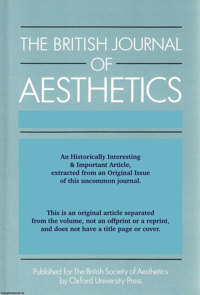 Item #412352 Objectivity in Science and Aesthetics. An original article from the British Journal...