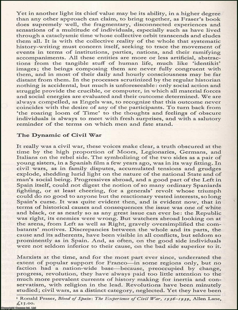 Item #412464 Blood of Spain; the Spanish Civil War. An original article from the New Left Review,...