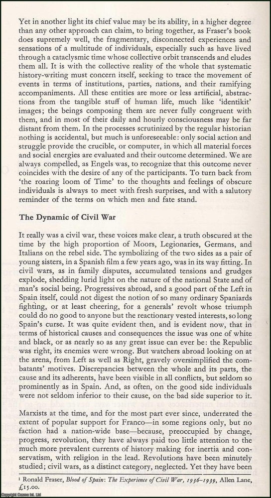 Item #412464 Blood of Spain; the Spanish Civil War. An original article from the New Left Review,...
