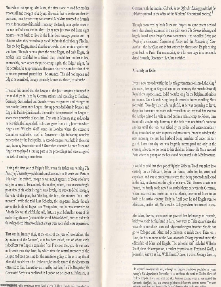 Item #412470 Karl Marx's Children. An original article from the New Left Review, 1983....