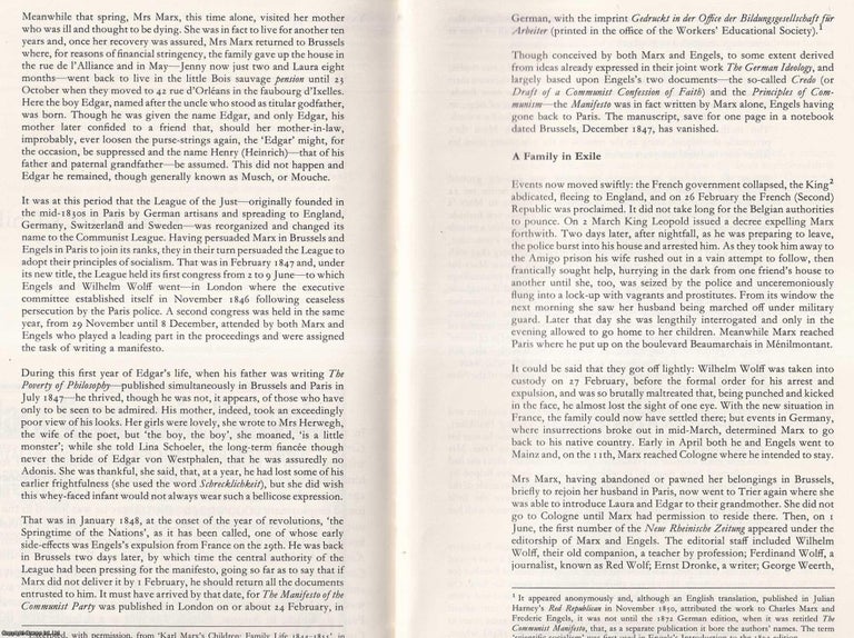 Item #412470 Karl Marx's Children. An original article from the New Left Review, 1983....