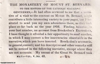 Item #414752 The Monastery of Mount St. Bernard, Switzerland. An original article from the...