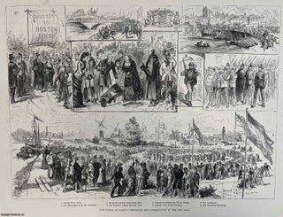 Item #414878 Festivities at Boston: Beginning the Construction of the New Dock. An original print...
