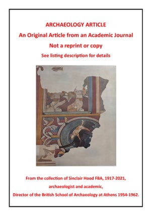 Item #415043 Cremations in Minoan and Sub-Minoan Crete. Author's presentation copy. Reprinted...