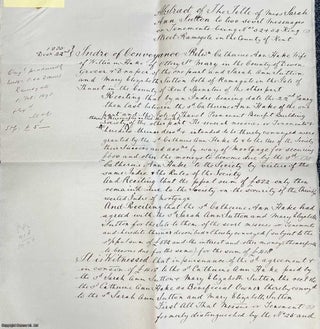 Item #415374 Ramsgate, Kent. Handwritten 'Abstract of Title' of Miss Sarah Ann Sutton to 52 and...