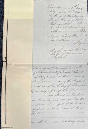 Item #415394 Two 'In Chancery' Orders in the case of William Francis v Edgar Buchanan. Two...
