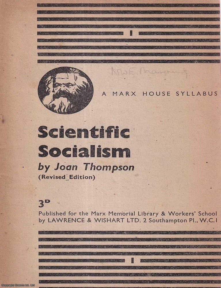 Scientific Socialism. Revised Edition . Marx House Syllabus No. 1 ...