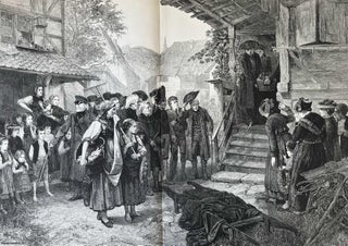 Item #416399 A Village Funeral - By B. Vautier. An original print from the Illustrated London...