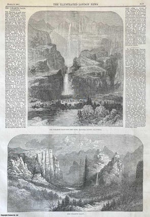 Item #416431 The Yohamite Falls, California. An original print from the Illustrated London News,...