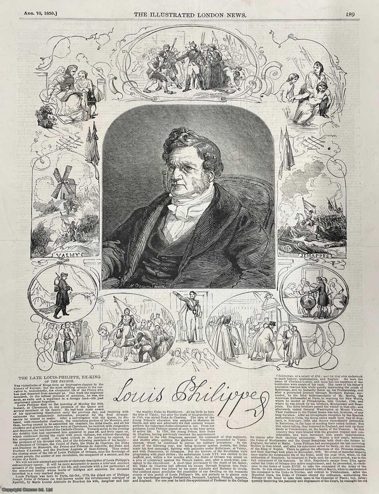 Item #416482 The Death of Exiled King Louis-Philippe of France: Obituary and Funeral Report. A...