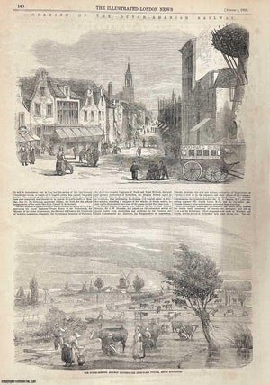 Item #416488 Opening of the Dutch-Rhenish Railway. A collection of original woodcut engravings,...