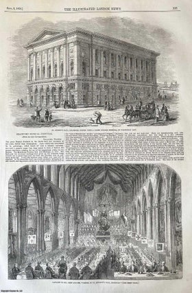Item #416513 St George's Hall Bradford; Opening Musical Festival. An original woodcut engraving,...