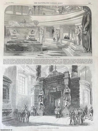 The Tomb of the Emperor Napoleon at the Church of des Invalides, Paris. A collection of original woodcut engravings, with accompanying text, from the Illustrated London News, 1853. A rare, original print from The Illustrated London News, carefully removed and preserved : an important artifact of journalism's golden age!