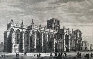 Item #416612 Bristol Cathedral. An original woodcut engraving, with brief accompanying text...