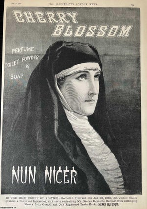 Item #416627 Nun Nicer'. Advertisement for Cherry Blossom Perfume, Toilet Powder and Soap. An...