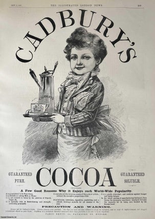 Item #416628 Cadbury's Cocoa Advertisement. An original woodcut engraving, from the Illustrated...