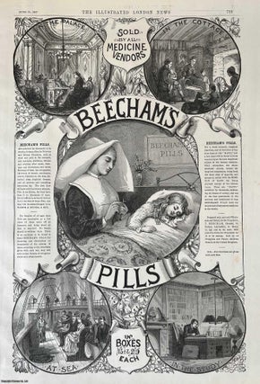 Item #416629 Beecham's Pills Advertisement; in the Palace, in the Cottage, at Sea, in the Study....