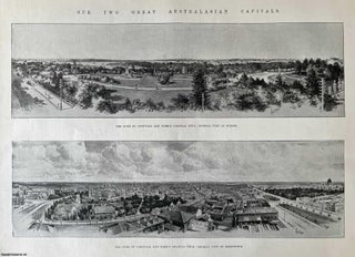 Item #416638 Two Australasian Capitals: General Views of Sydney and Melbourne. Two original...