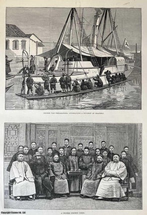 Item #416696 The Chinese Torpedo Corps and Overhauling a Gun Boat at Shanghai. Two original...