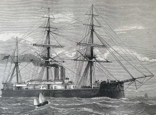 Item #416741 The Brazilian Ironclad Independencia. An original woodcut engraving, from the...