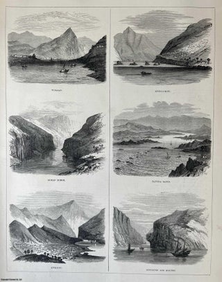 Item #416745 Views on the Yang-tze-Kiang River, China. A collection of six original woodcut...