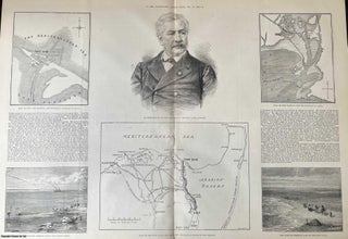 Item #416759 The Suez Canal Question in Parliament. A collection of plans, maps and original...