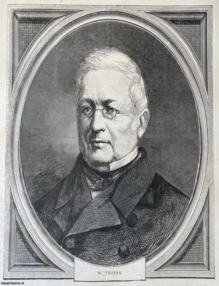 Item #416795 Adolphe Thiers; Statesman and President of France. An original engraving, with brief...