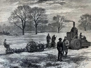 Item #416815 Trial of Lord Dumore's New Steam Plough. An original woodcut engraving, with brief...