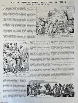 Item #416829 English Satirical Prints on Events in France - The Fall of the Bastille, 1789. Three...