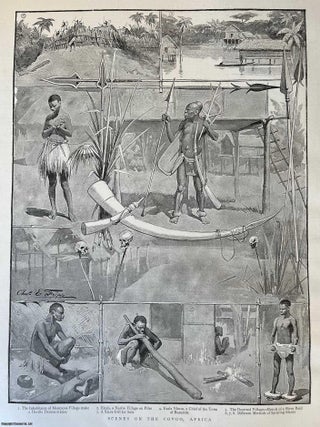 Item #416833 Scenes on the Congo Africa. A series of original woodcut engravings, from the...