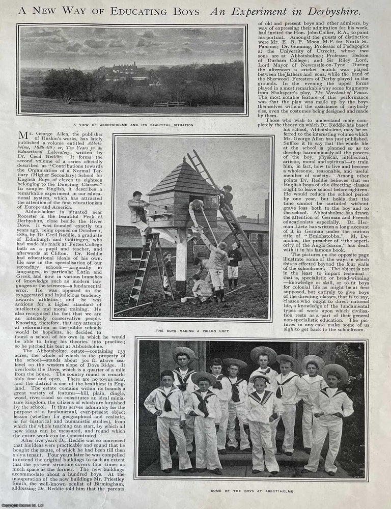 Item #416889 Abbotsholme, a New Way of Educating Boys: An Experiment in Derbyshire. Three...