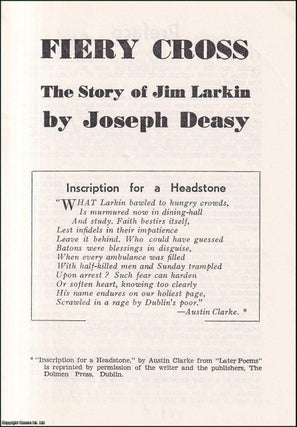 Item #417011 Fiery Cross: the Story of Jim Larkin, Lion of Irish Labour. Published by New Books...