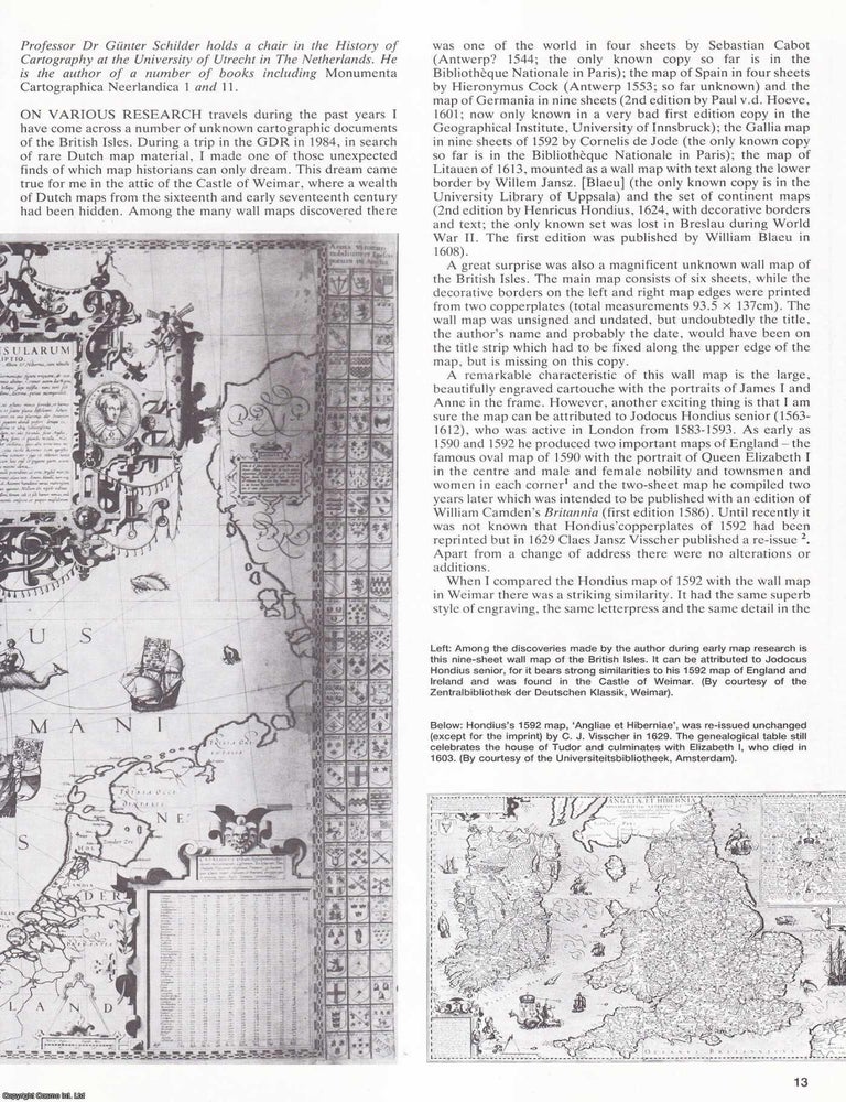 Item #417125 A Rare Seventeenth Century Wall Map of the British Isles. An original article from...