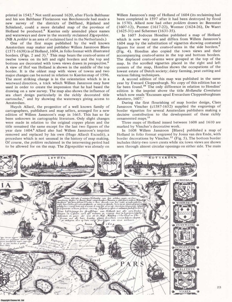 Item #417141 Some Decorative Maps of Holland 1569-1610. An original article from Map Collector...