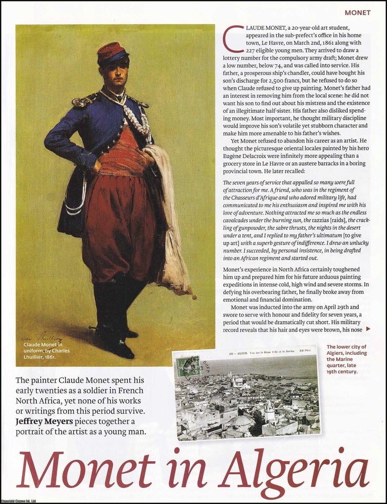Item #417408 Claude Monet in Algeria: A Portrait of the Artist as a Young Man. An original...