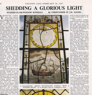 Item #417771 Stained-Glass Window Sundials. Several pictures and accompanying text, removed from...