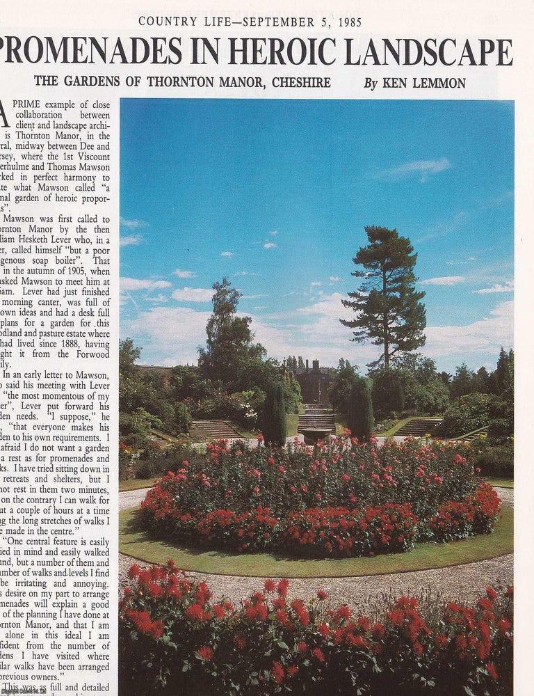 Item #417793 The Gardens of Thornton Manor, Cheshire. Several pictures and accompanying text,...