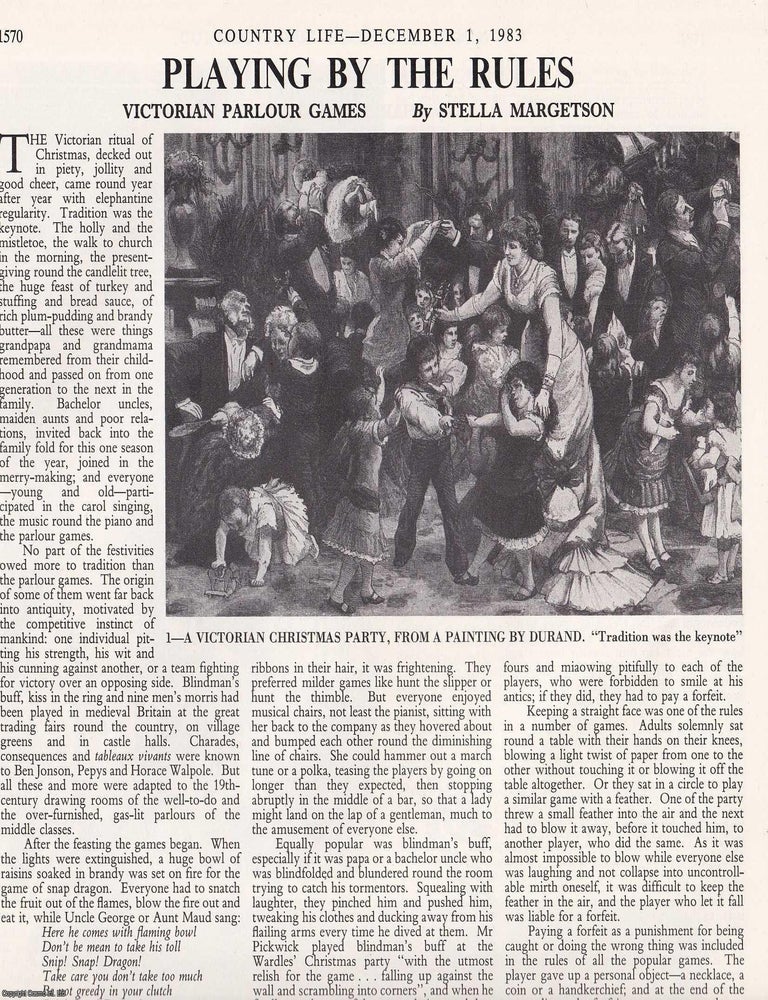 Item #417797 Victorian Parlour Games. Several pictures and accompanying text, removed from an...