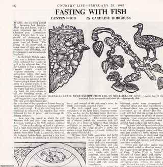 Item #417810 The History of Lenten Food. Several pictures and accompanying text, removed from an...