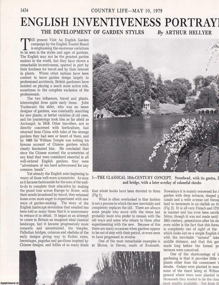 Item #417887 The Development of Garden Styles. Several pictures and accompanying text, removed...