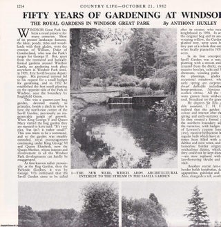Item #418102 The Royal Gardens in Windsor Great Park. Several pictures and accompanying text,...