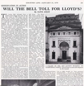 Item #418150 Demolition of the Old Lloyd's Building on Leadenhall Street? Will the Bell Toll for...