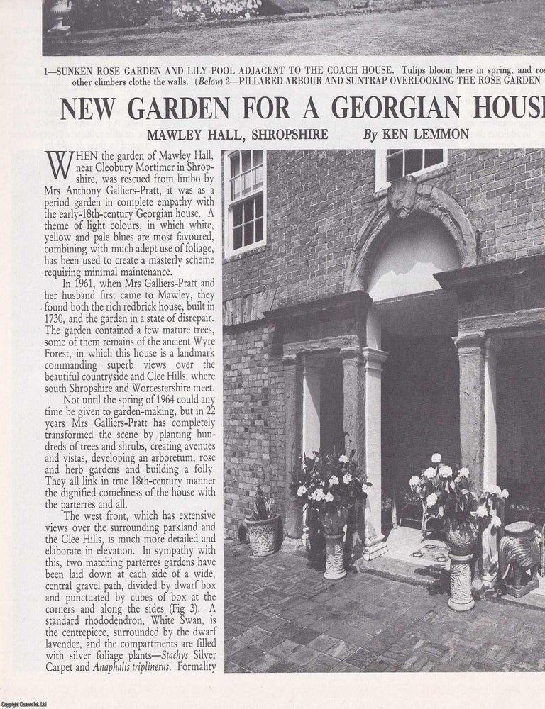 Item #418168 Mawley Hall, Shropshire; New Garden for a Georgian House. Several pictures and...