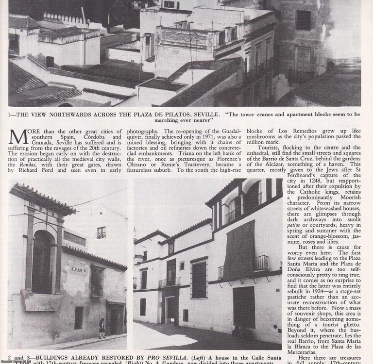 Item #418212 Conservation in Seville, Spain: Saving the Haunts of Figaro. Several pictures and...