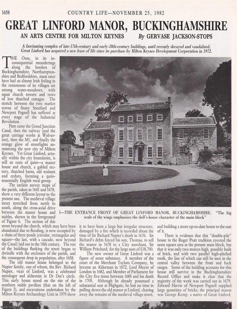 Item #418235 Great Linford Manor, Buckinghamshire; an Arts Centre for Milton Keynes. Several...
